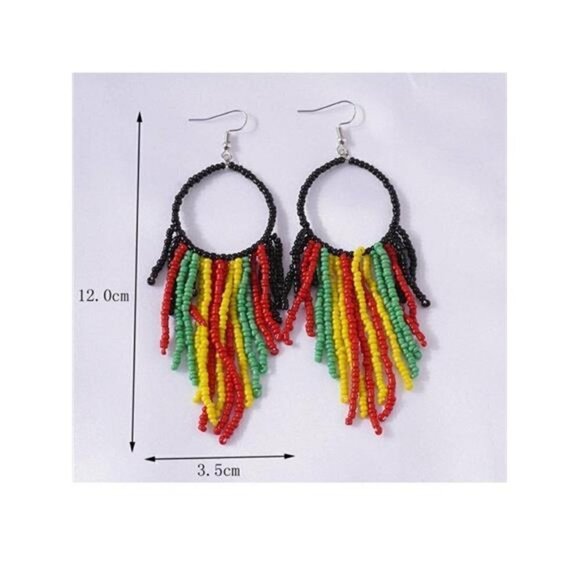 Island Time Fashion Bead Tassel Women's Drop Earrings - Picture 8 of 10
